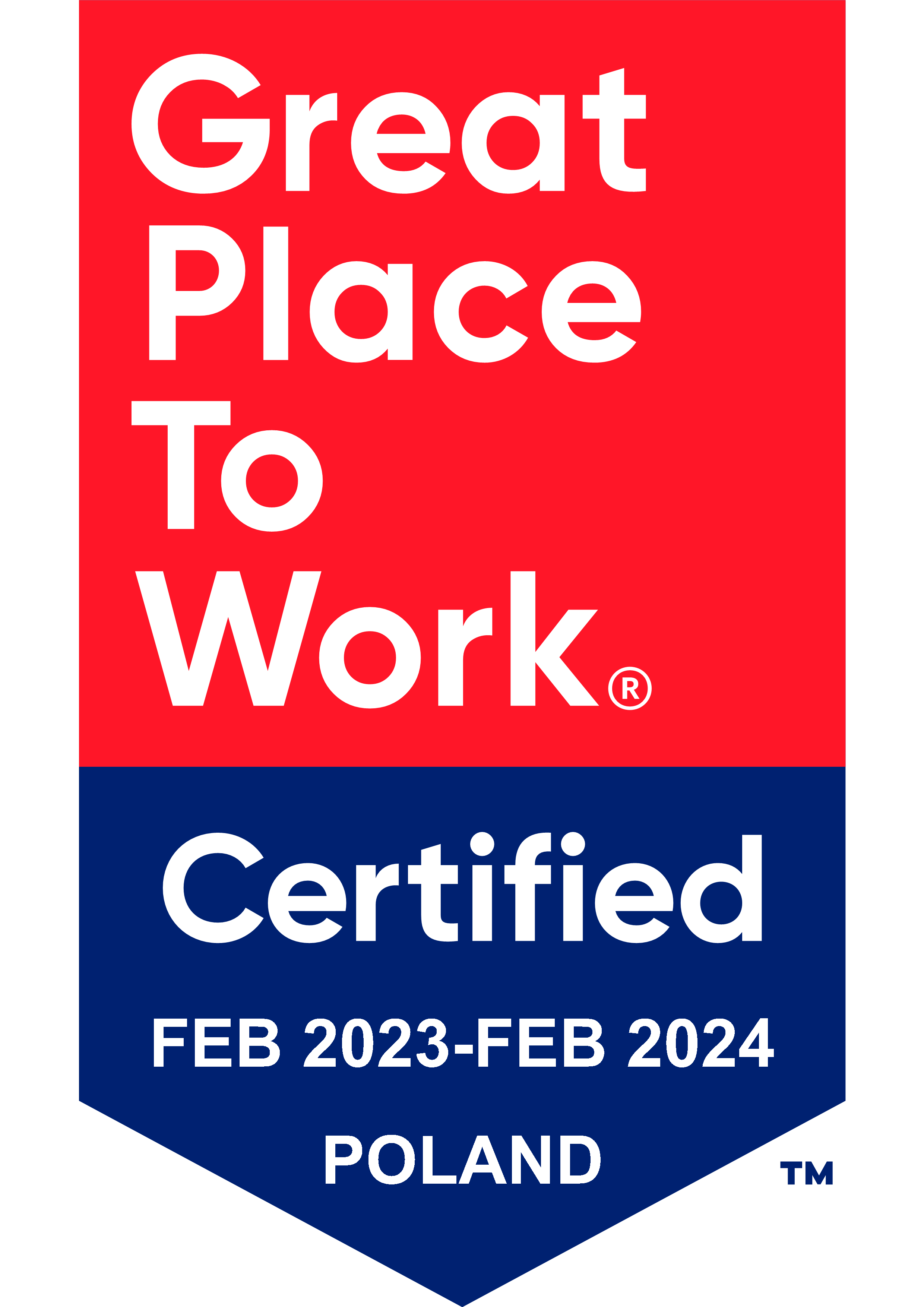 Certyfikat Great Place To Work 2024 przyznany firmie Edge One Solutions