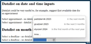 Datalist month in Edge on Desktop