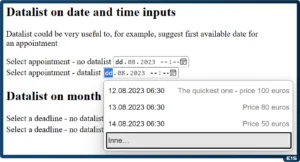 Datalist on datetime inputs in Edge