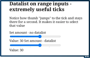 Datalist on range inputs Chrome Android