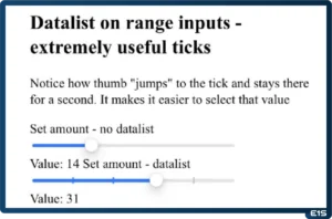 Datalist on range inputs tick in Safari on iPhone