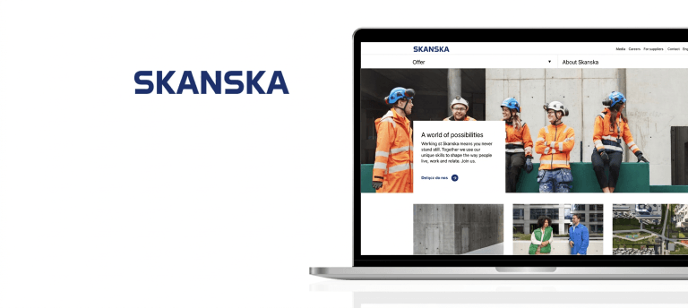 Skanska case study laptop mockup