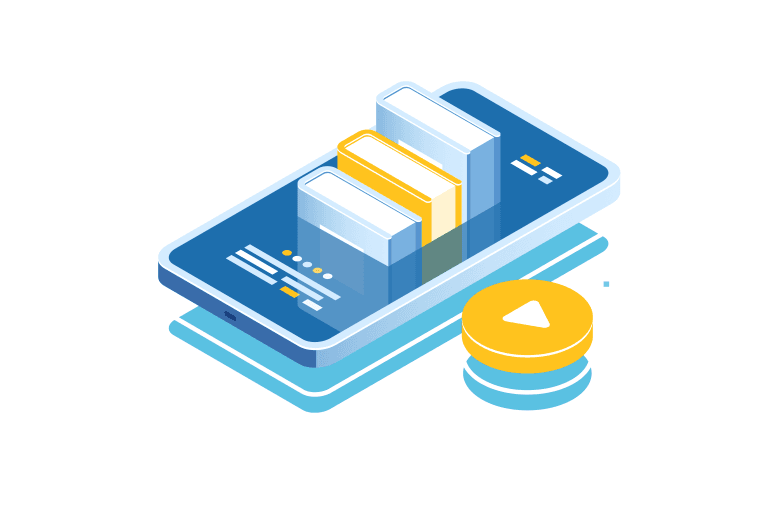 Mobile app technology education illustration