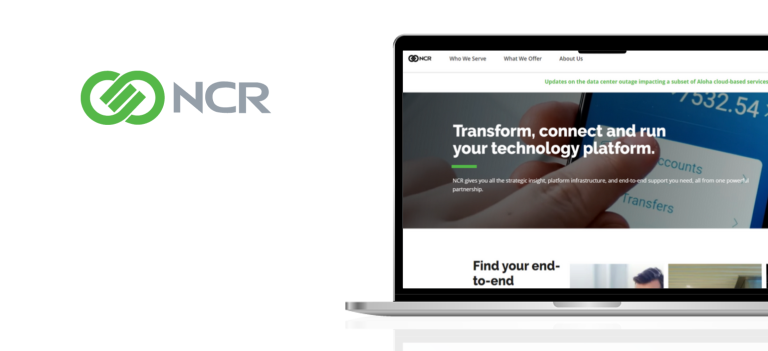 NCR laptop ilustarcja logo firmy case study